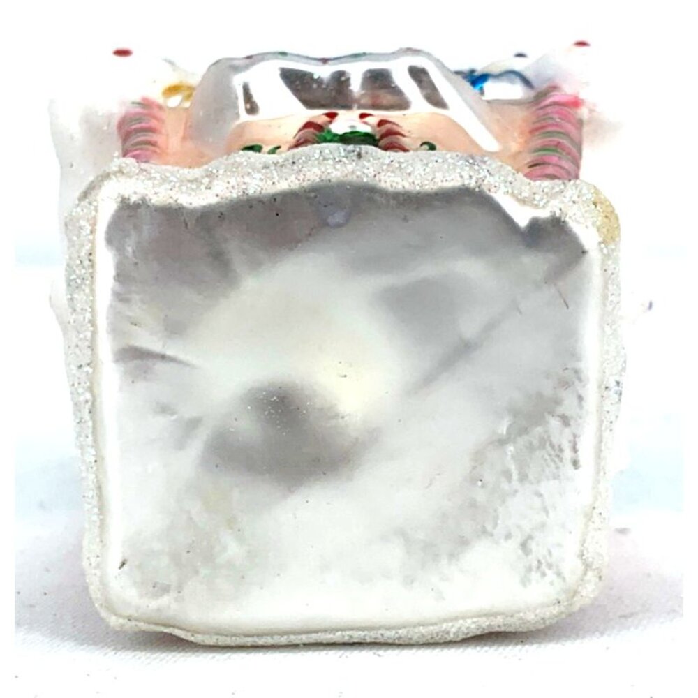 Lao Mai Pink Gingerbread House Glass Christmas Ornament 4 1/2” Tall - Picture 5 of 8